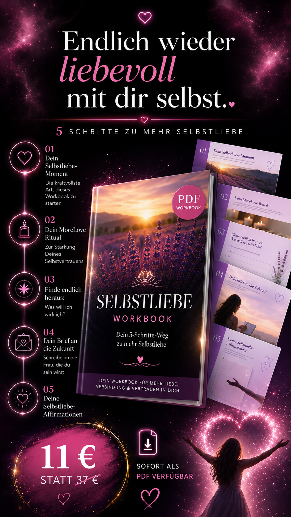 Lotus Life Coaching by Nadine Facebook ad: So findest du in 5 Schritten zurück zu dir selbst