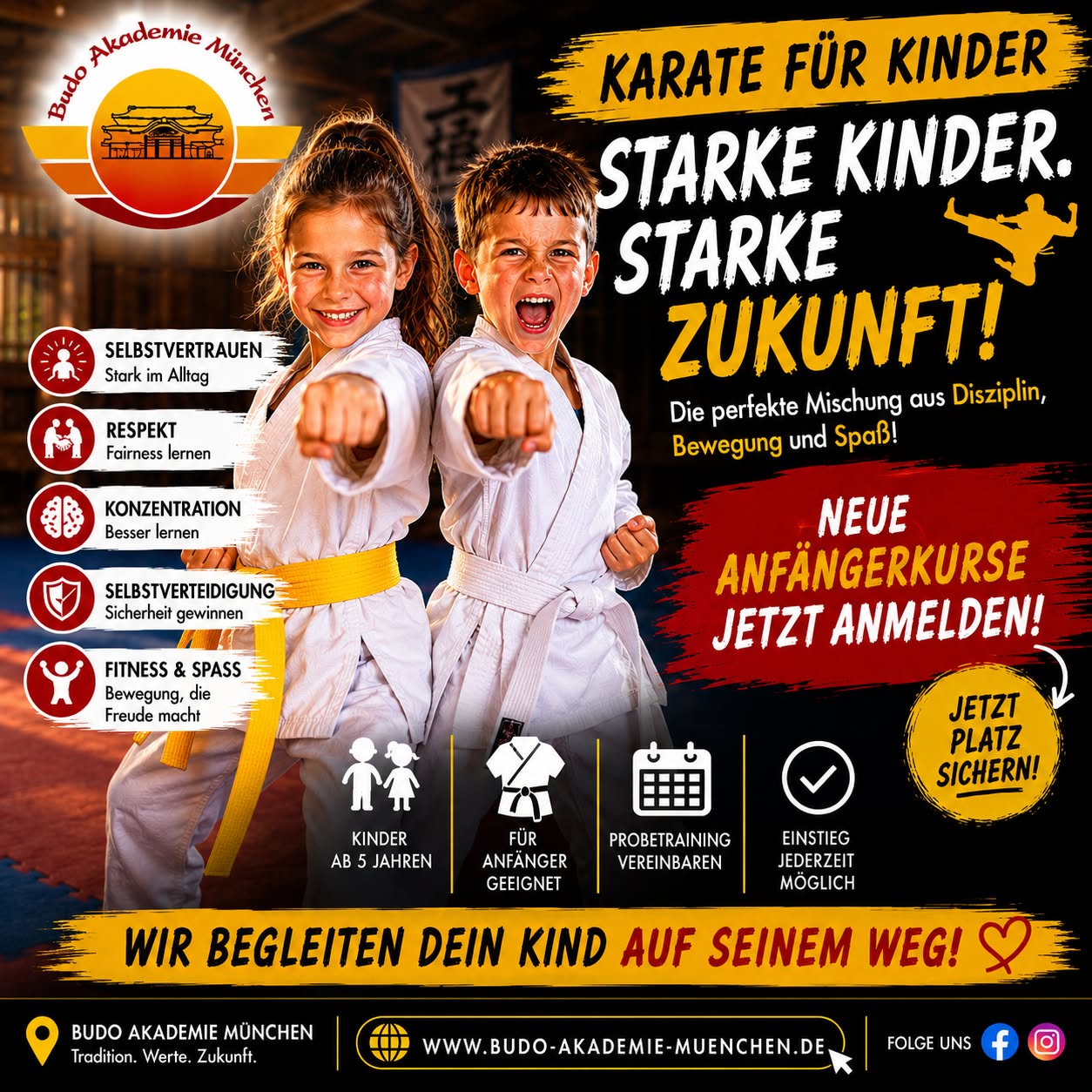 Budo Akademie München Facebook ad: Es ist nie zu spät für echte Kampfkunst…