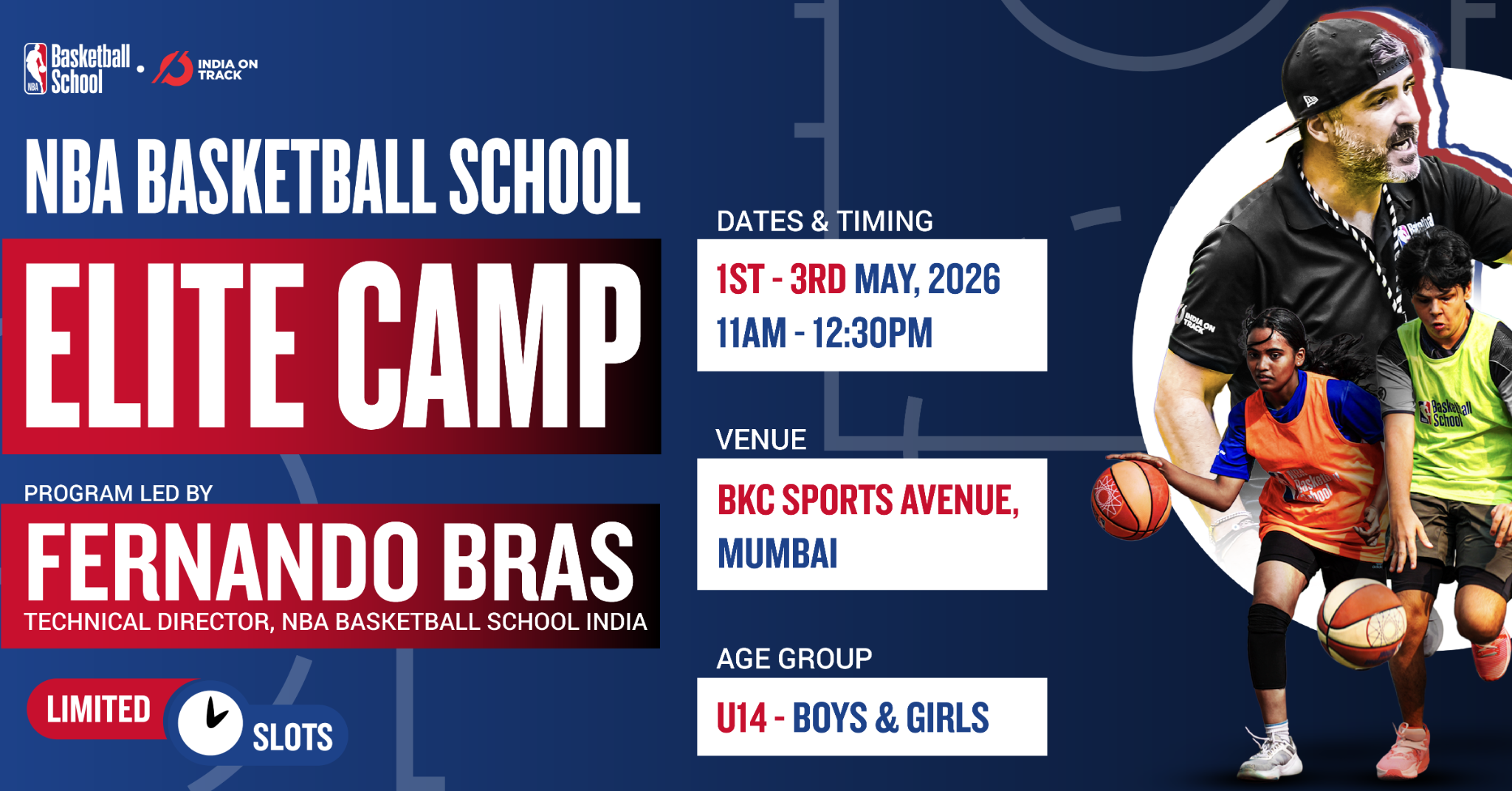 NBA Basketball School India Facebook ad: Help Your Child Train with NBA Basketball School