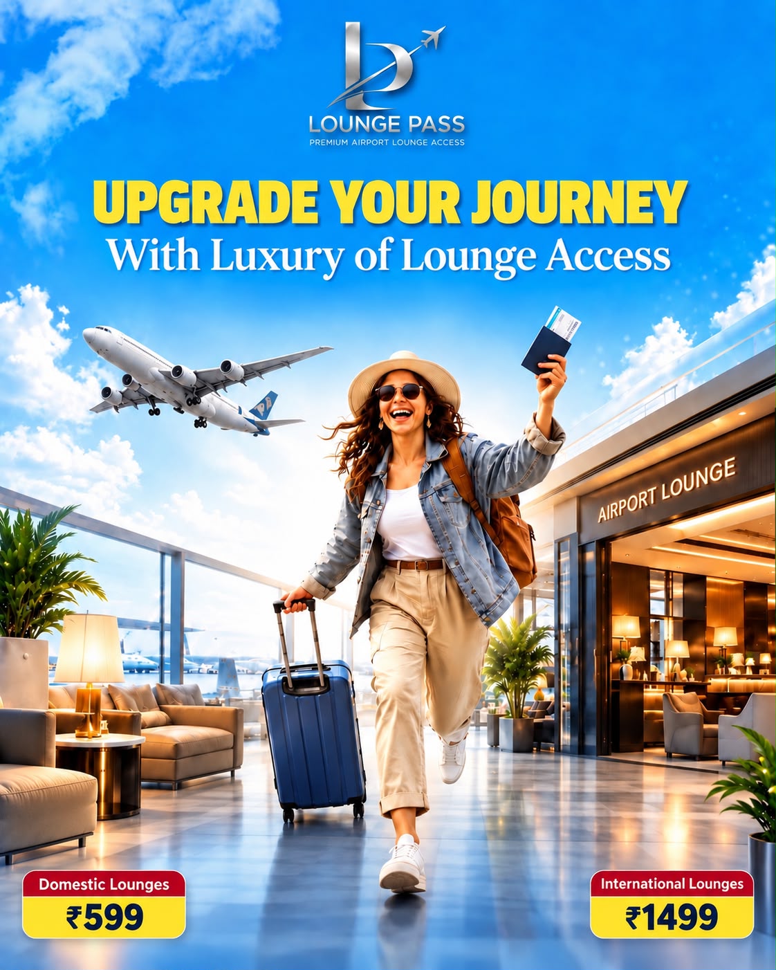 Lounge Pass Facebook ad: UPGRADE YOUR JOURNEY With Luxury of Lounge Access