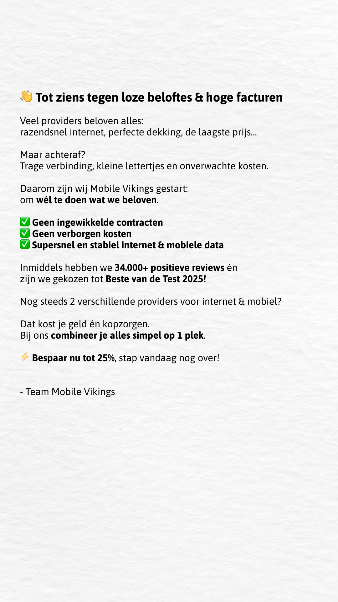 Mobile Vikings Facebook ad