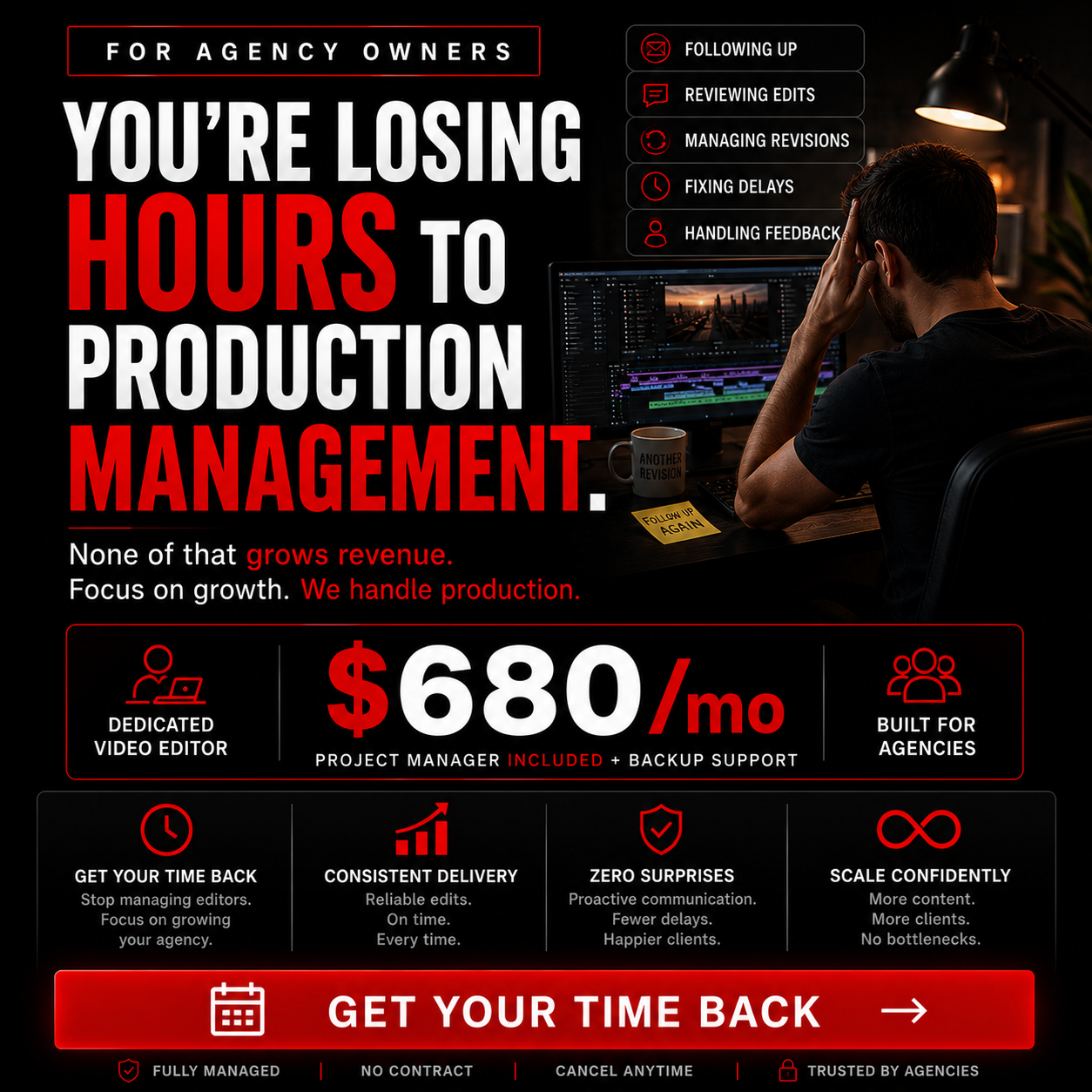 Filmzya Productions Facebook ad: A Full-Time Dedicated Video Editor Inside Your Agency…