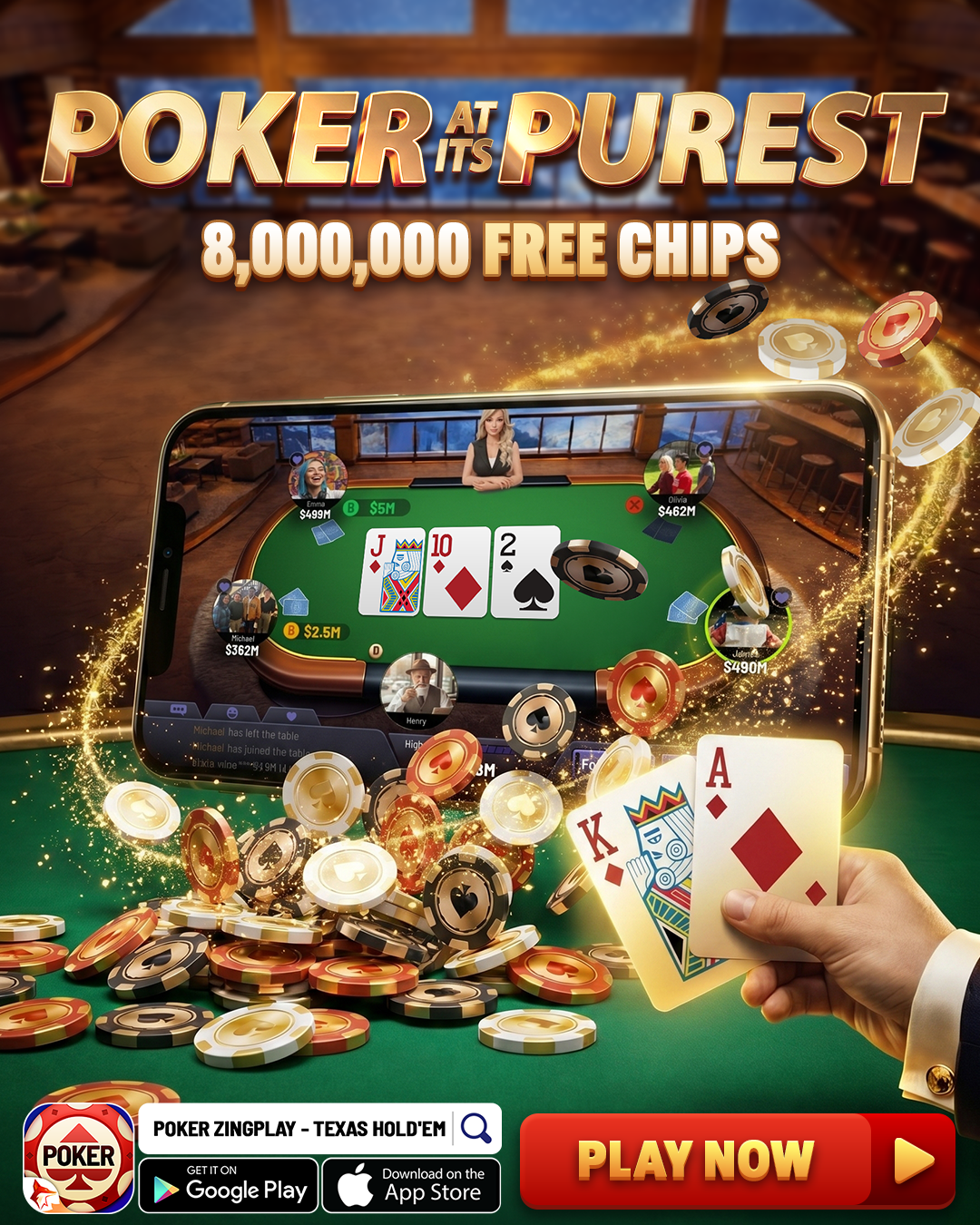 Poker ZingPlay - Texas Hold'em Facebook ad