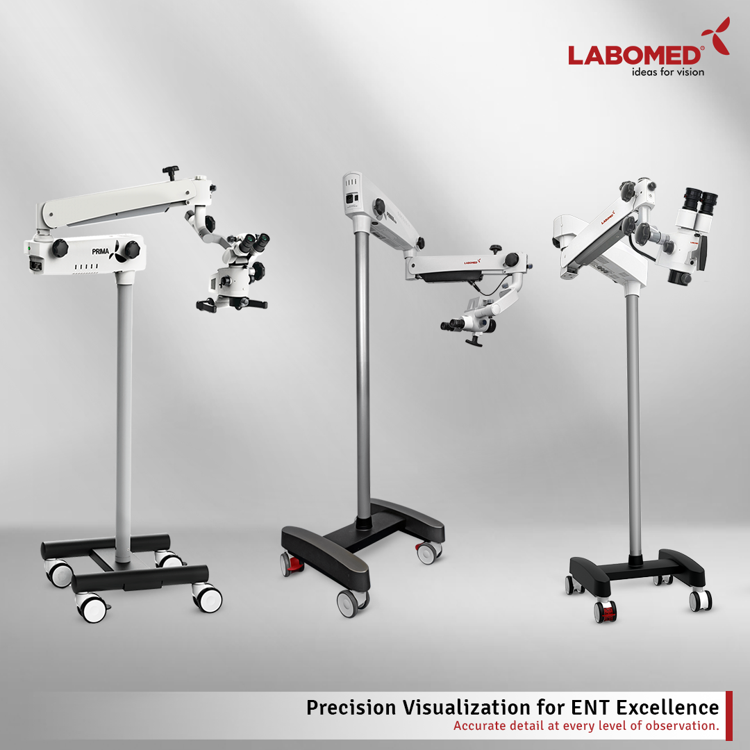 Labomed Microscopes World Facebook ad: Elevate your surgical accuracy with the PRIMA ENT…