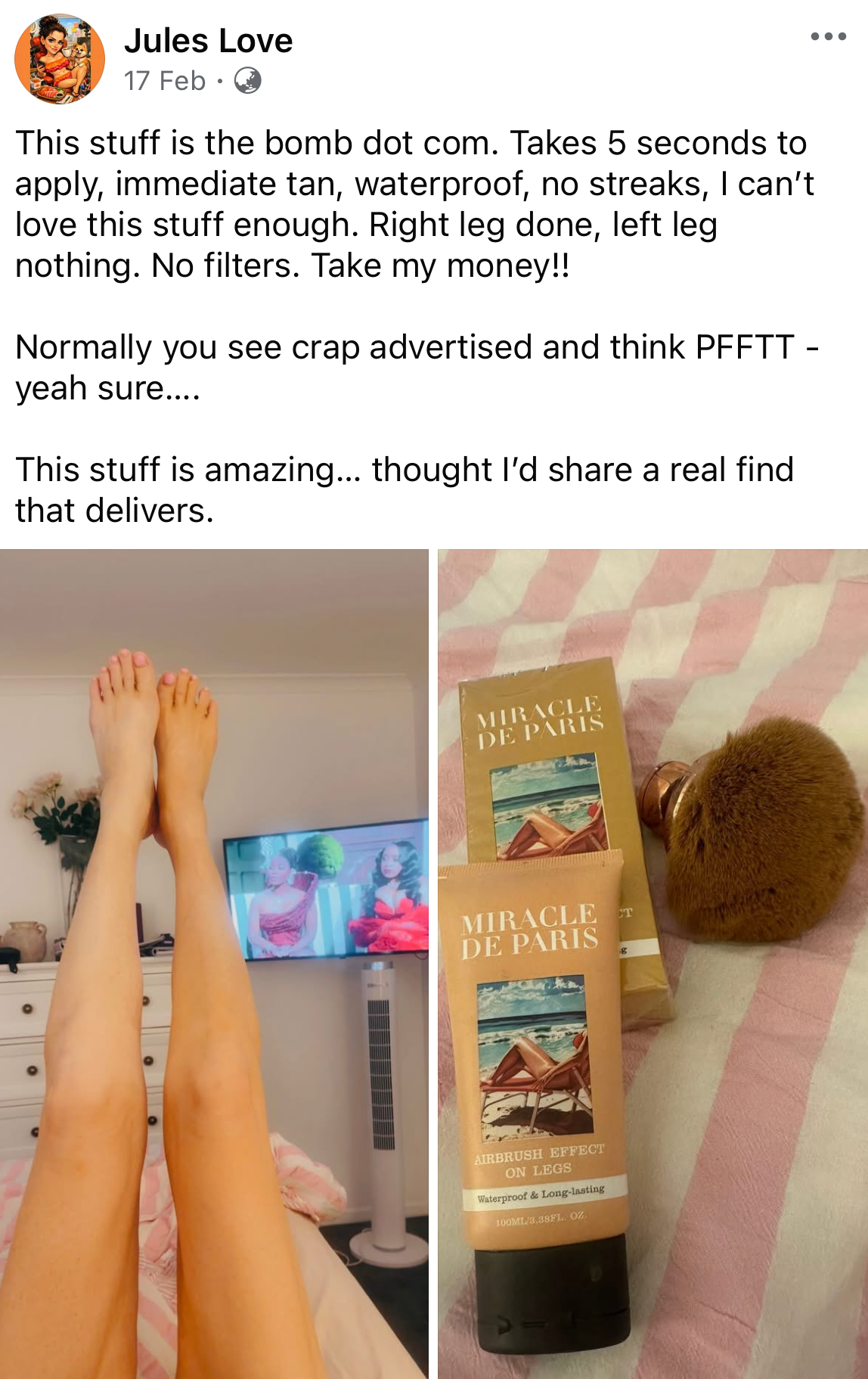 Miracle de Paris Facebook ad
