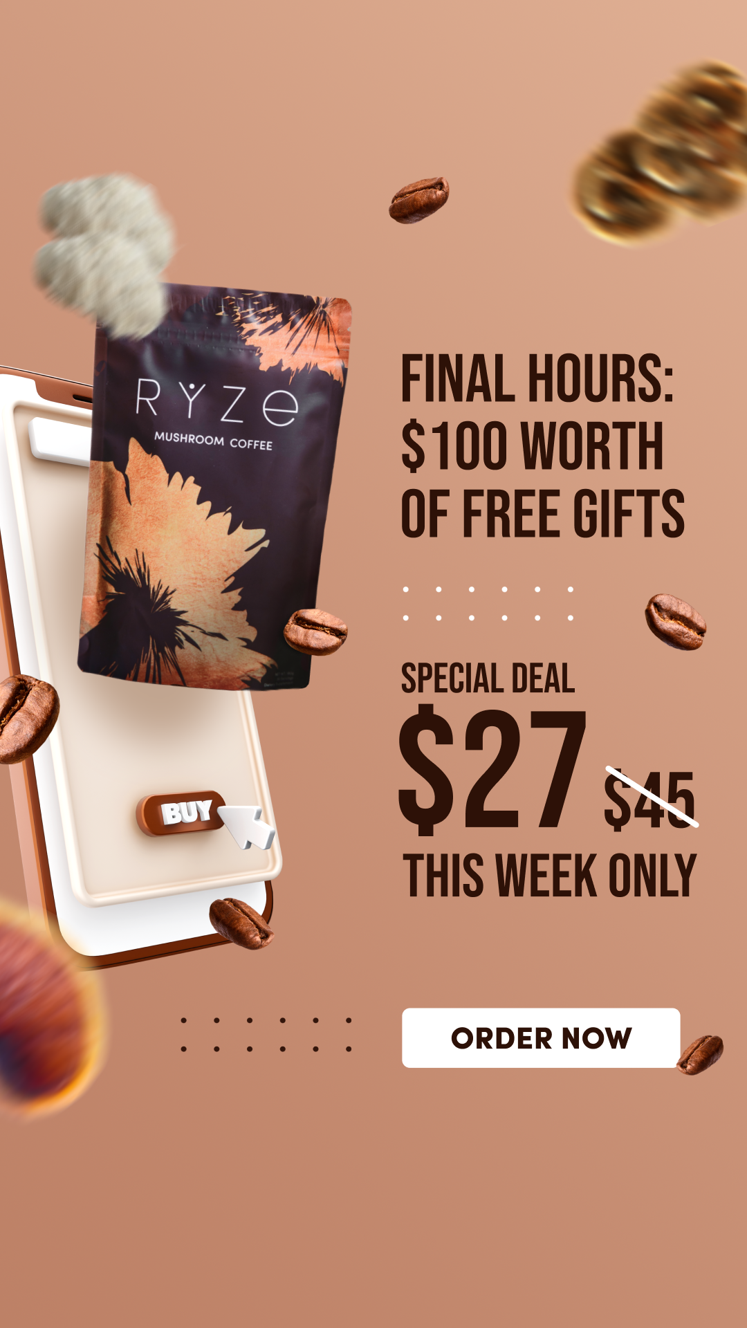 RYZE Superfoods Facebook ad