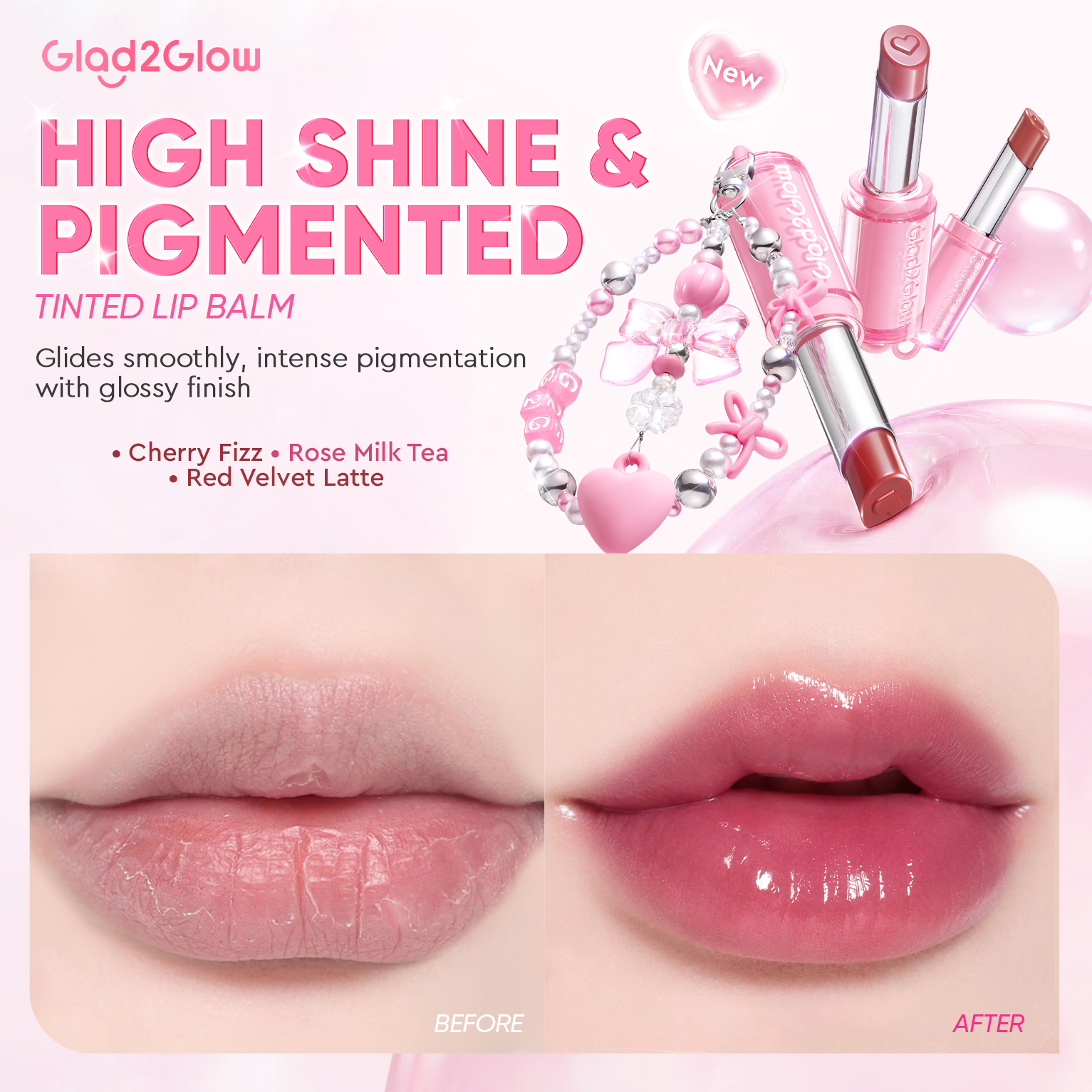 Glad2Glow.Philippines Facebook ad: Wear your glow! The trendiest lip balm is here!