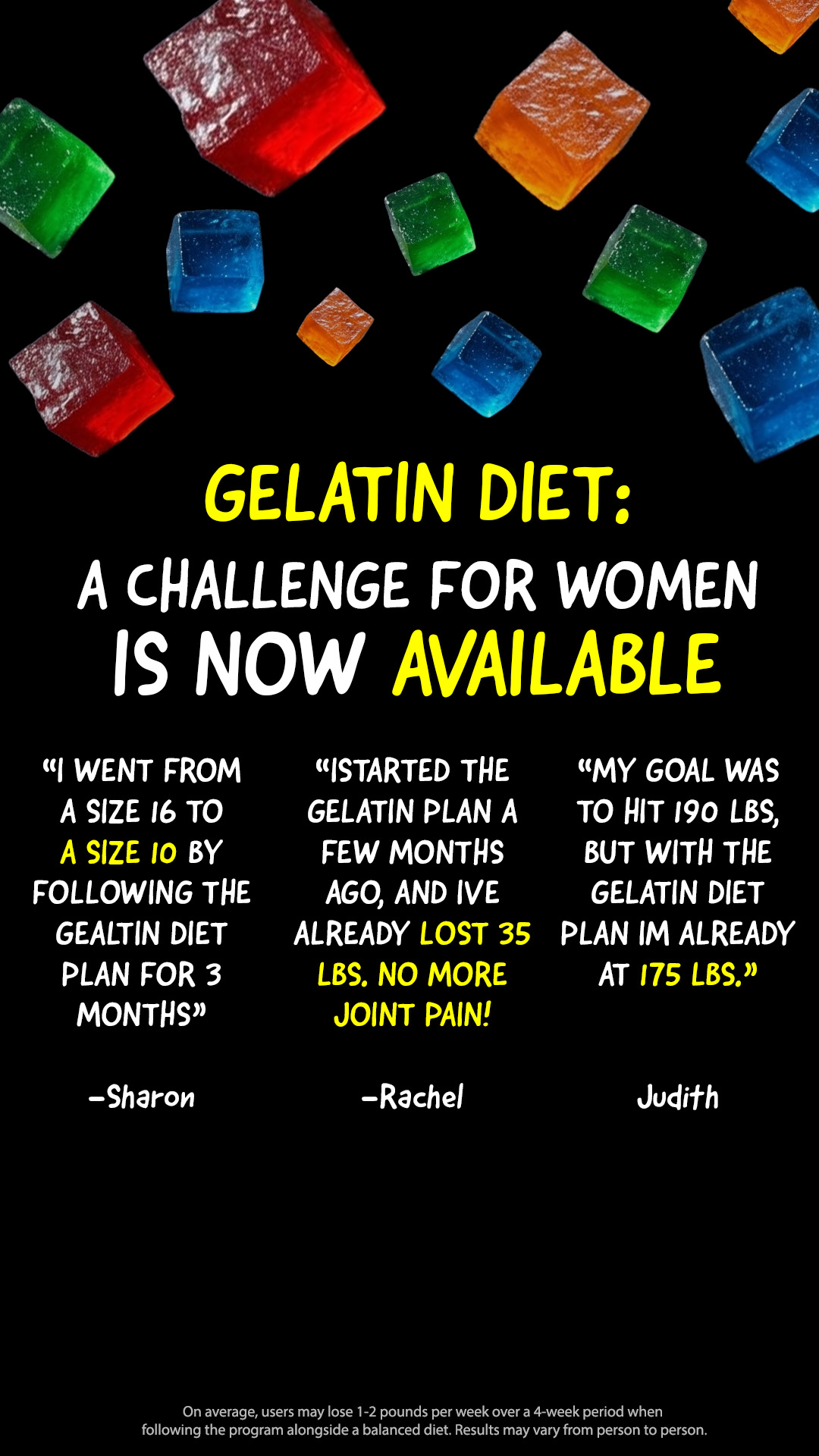 No Carbs Challenge Facebook ad