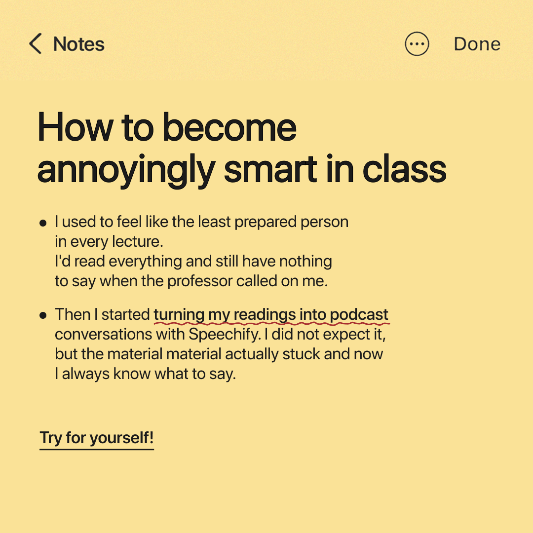Speechify Facebook ad