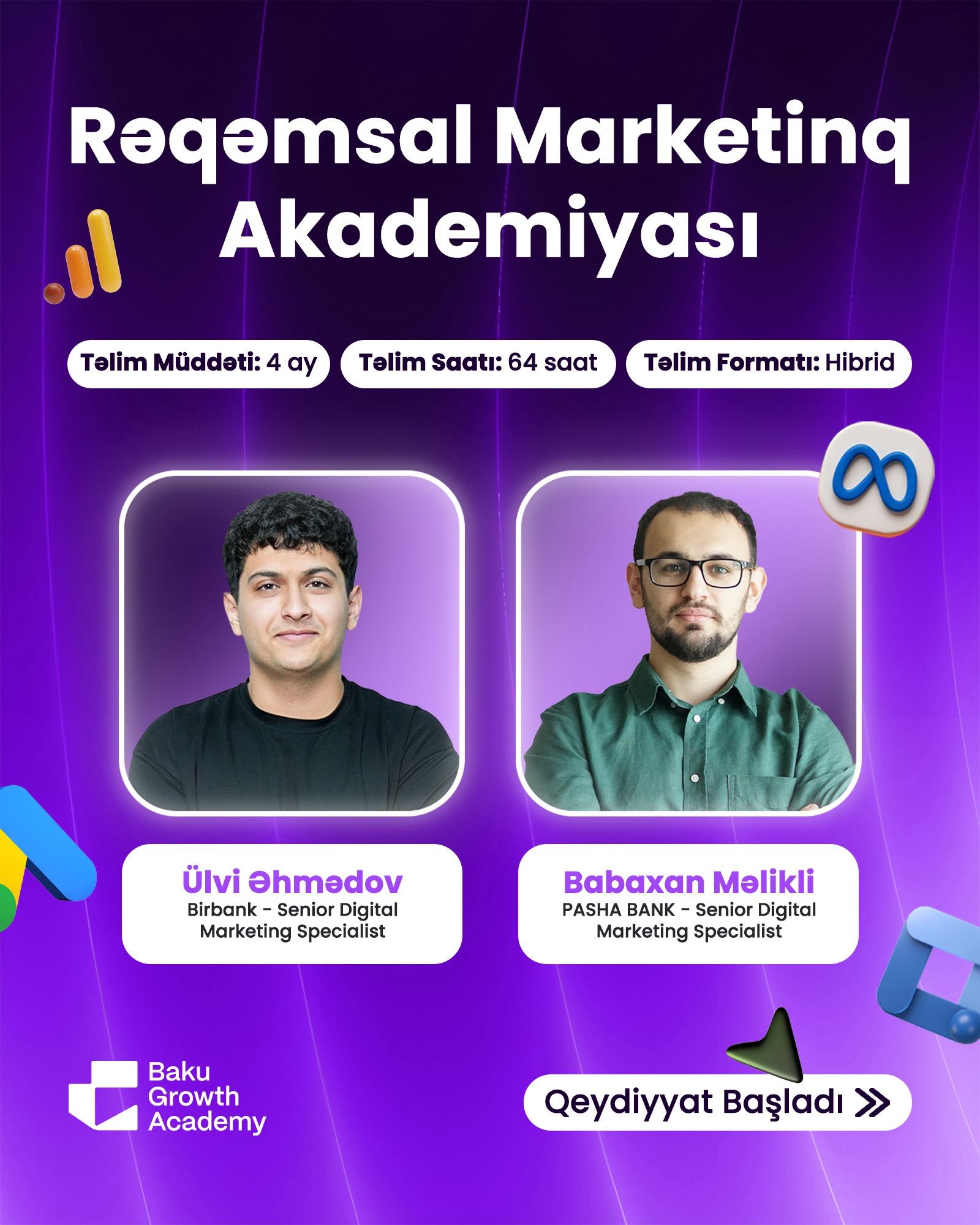 Baku Growth Academy Facebook ad: Rəqəmsal Marketinqdə Peşəkarlığa Doğru Addım At!