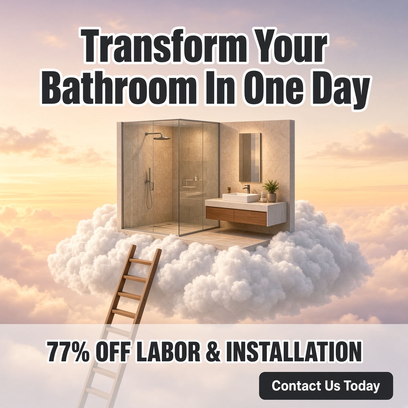 Five Star Bath Solutions Facebook ad: 77% OFF Labor & Installation