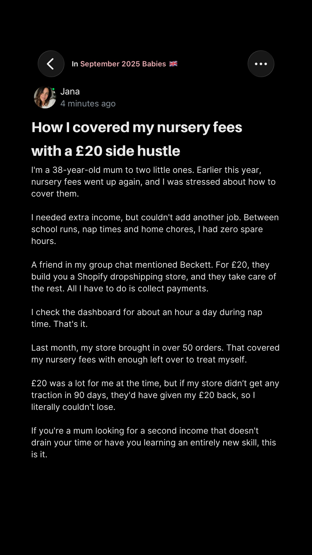 Storesbybeckett Facebook ad