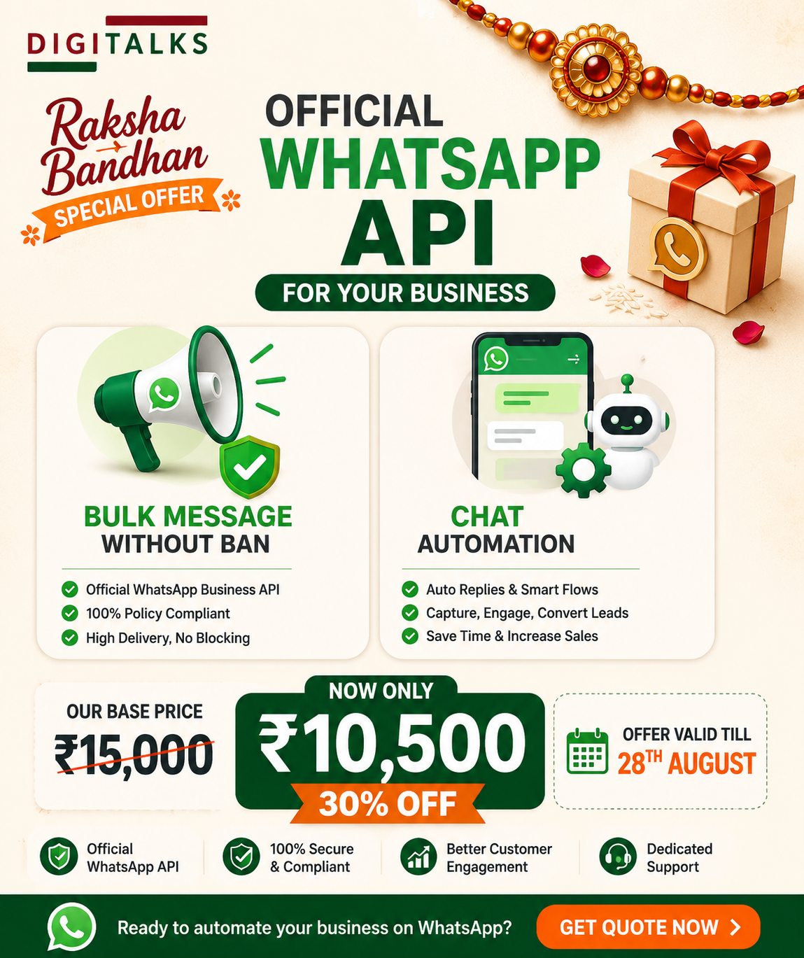 SHOPNO Facebook ad: Raksha Bandhan Special Offer ₹15,000 → ₹10,500