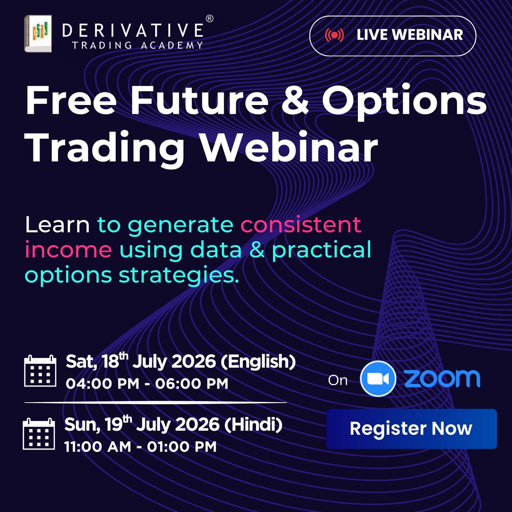 Derivative Trading Academy Facebook ad: Unlock Financial Success: Join Free F&O Trading Webinar!