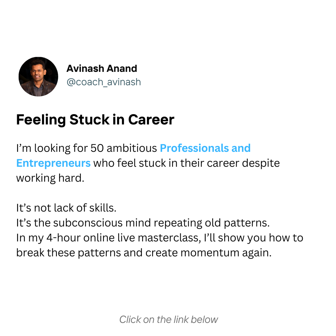 Avinash Anand Singh Facebook ad: Learn the Hidden Secrets of Subconscious Mind