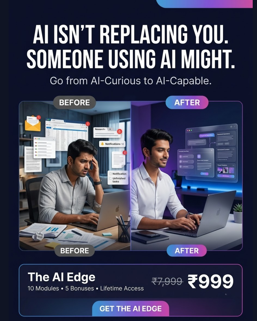 Digi Lifestyle Hub Facebook ad: Get The AI Edge for ₹999