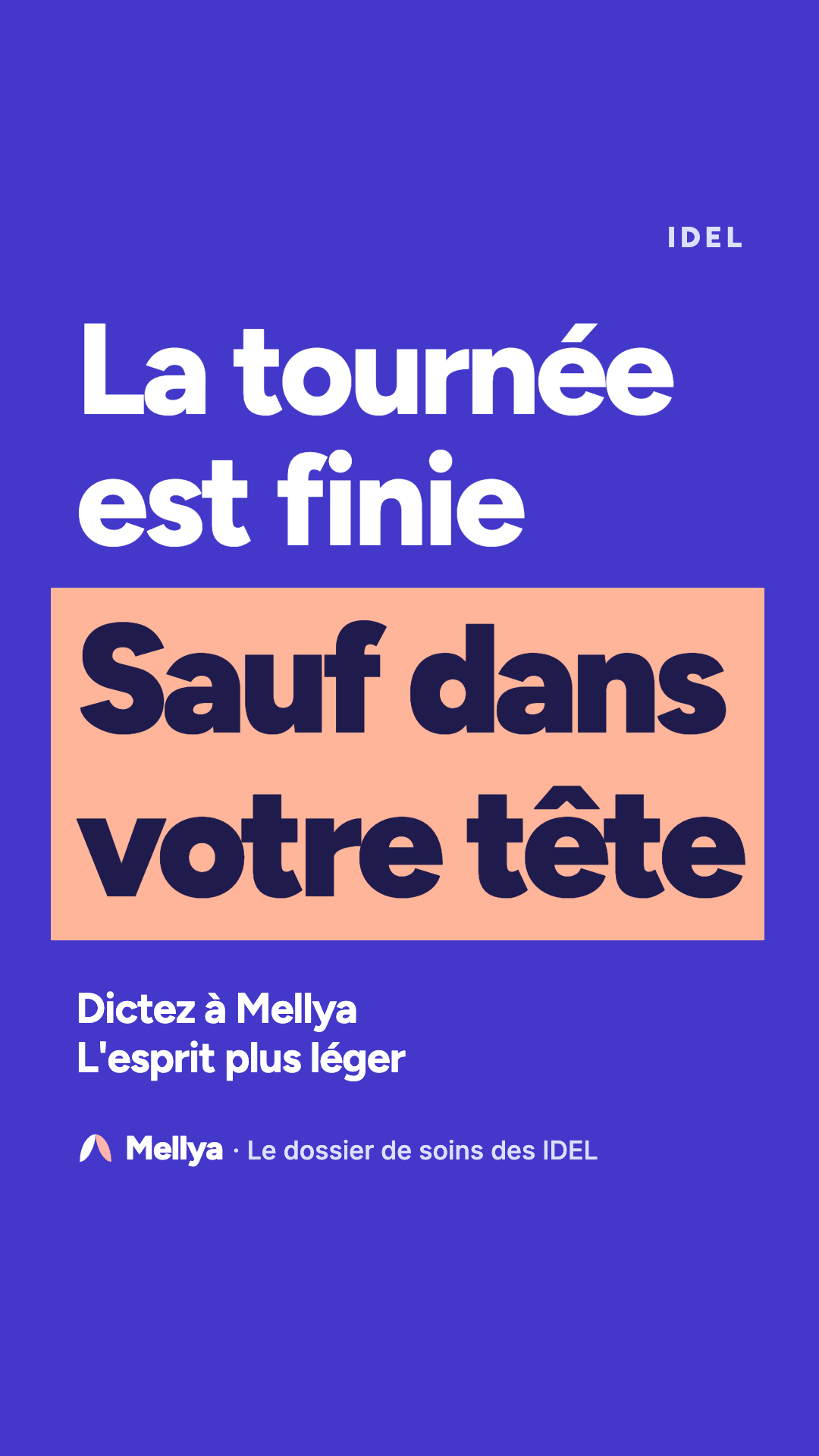 Mellya Facebook ad: Vos dossiers à jour, l’esprit plus léger