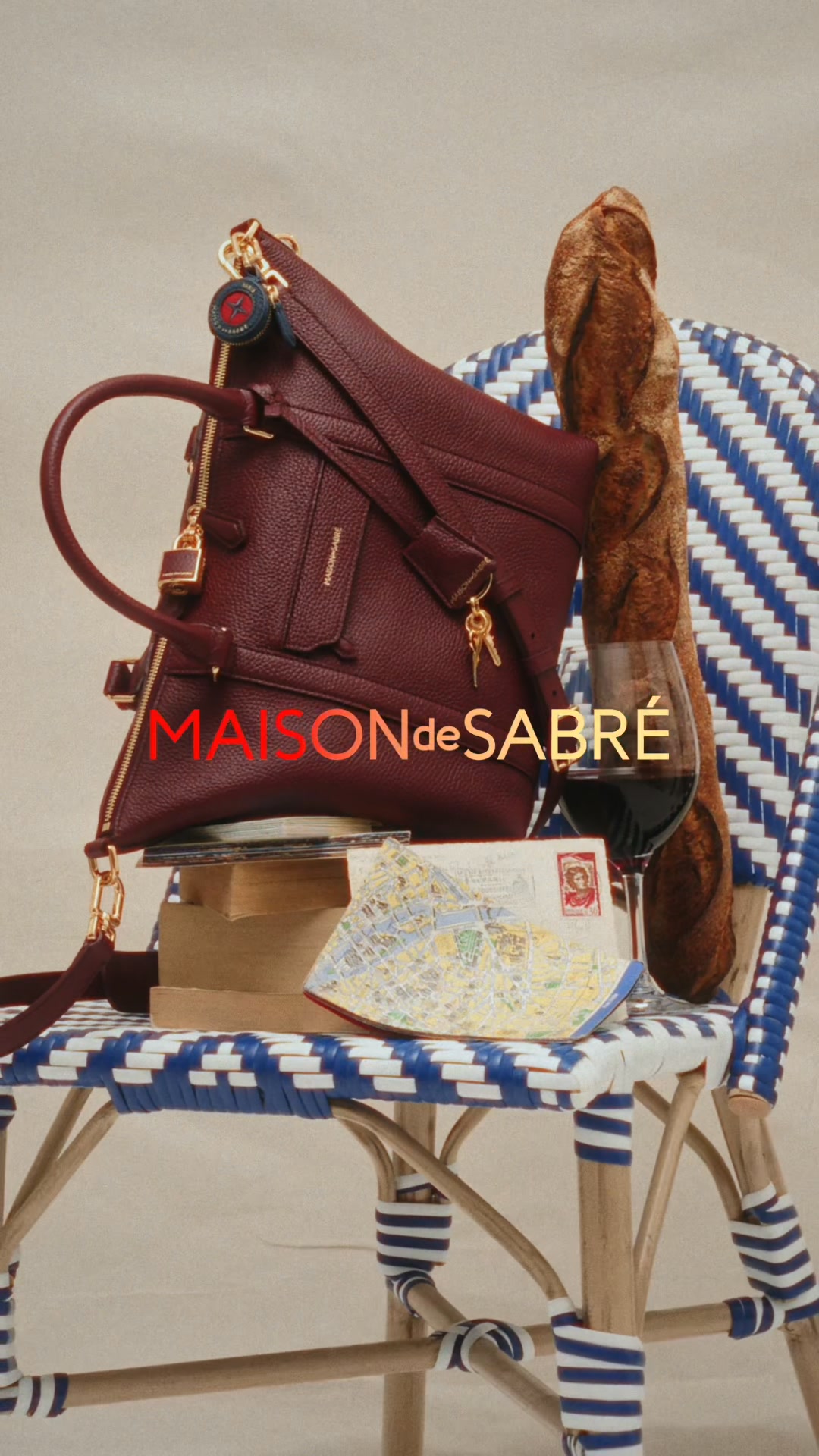 MAISON de SABRÉ Facebook ad: The Small Weekender | Functional Elegance.