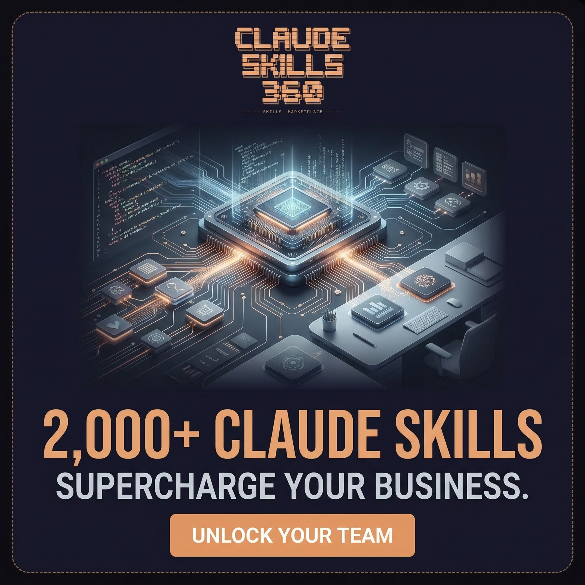ClaudeSkills360 Facebook ad: Unlock Your Team, Claude Skills 360