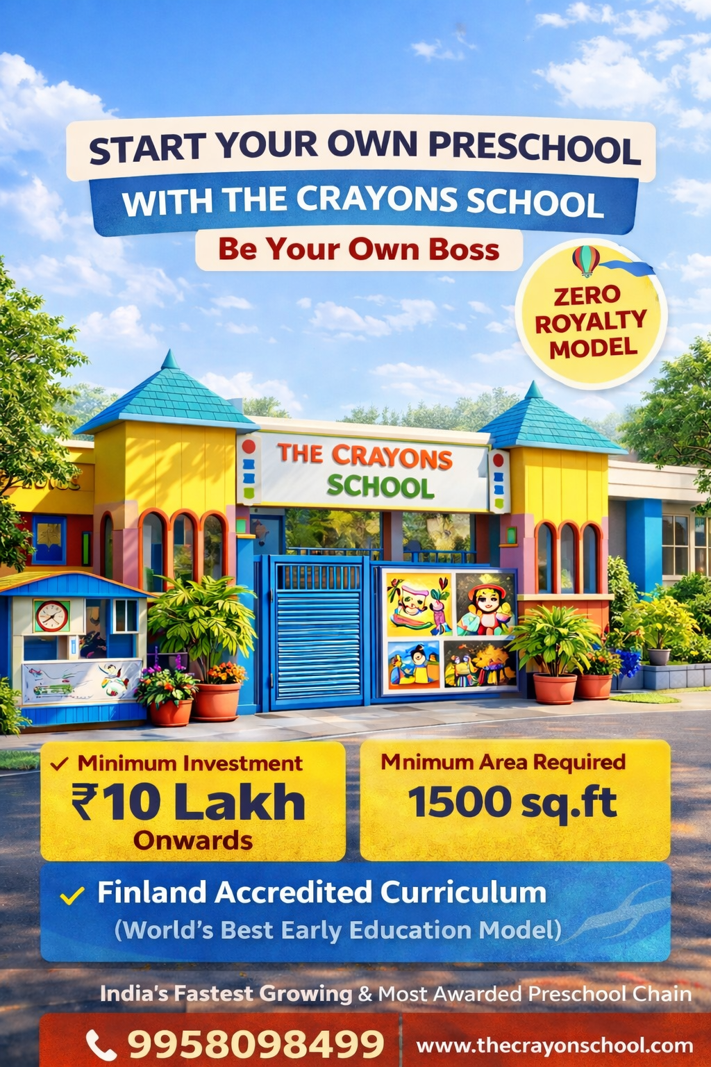 The Crayons School Facebook ad: Start Your Own Play School Franchise Business with…