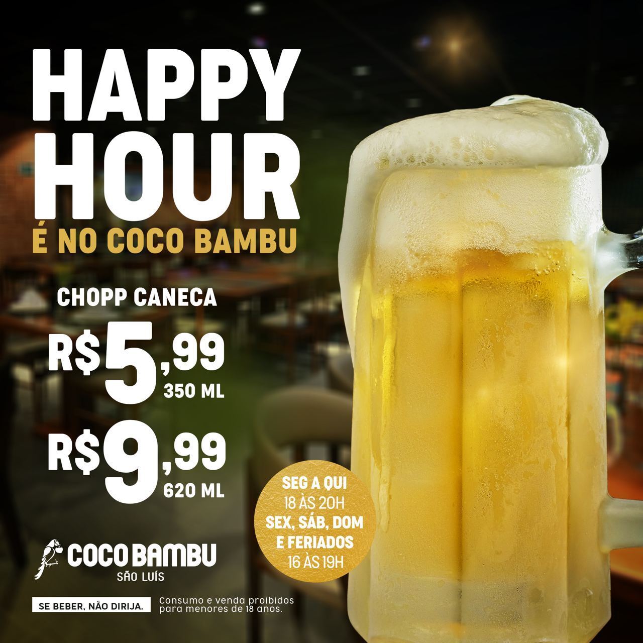 Coco Bambu São Luís Facebook ad: No Coco Bambu tem Happy Hour TODOS OS…