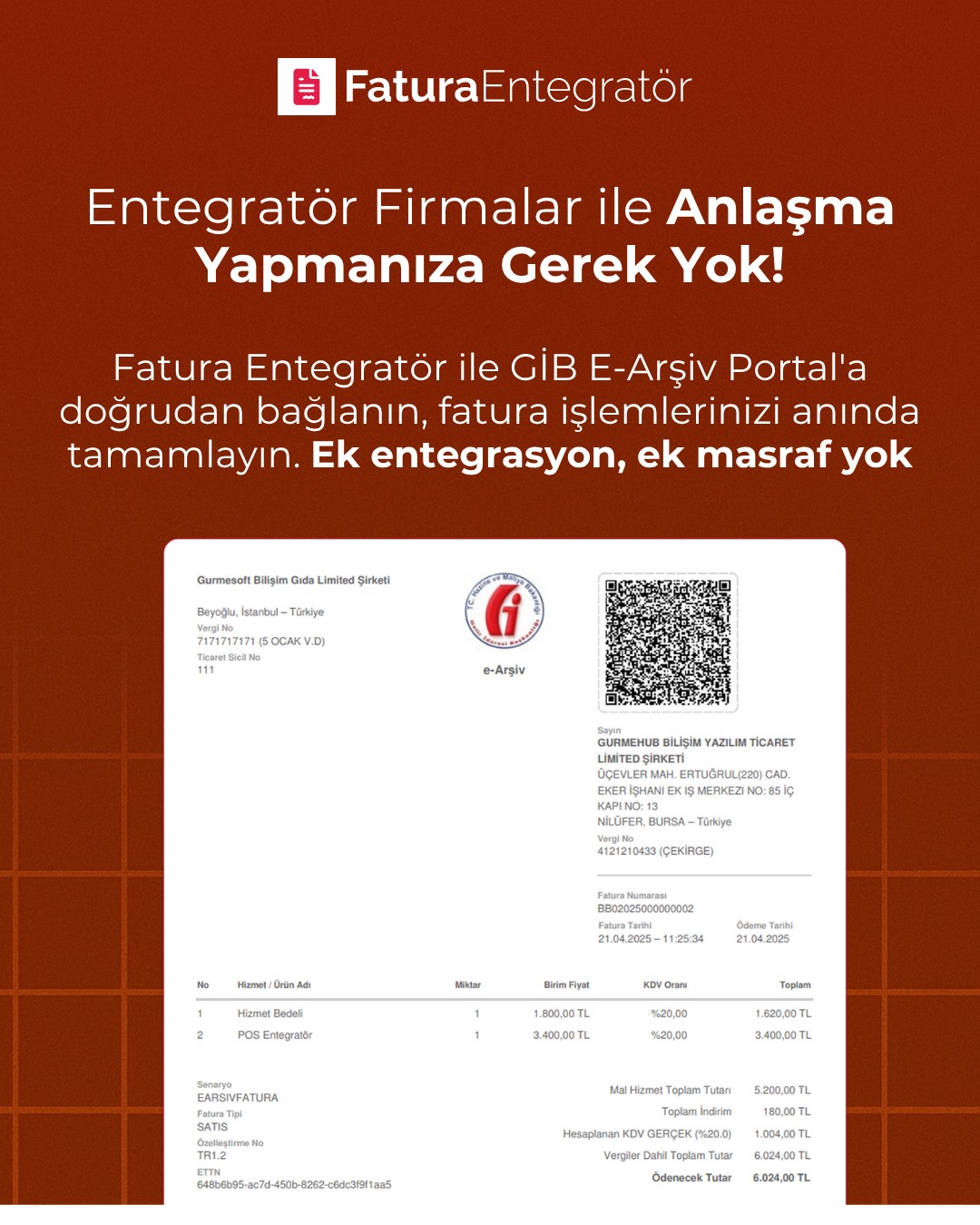 Fatura Entegrator Facebook ad