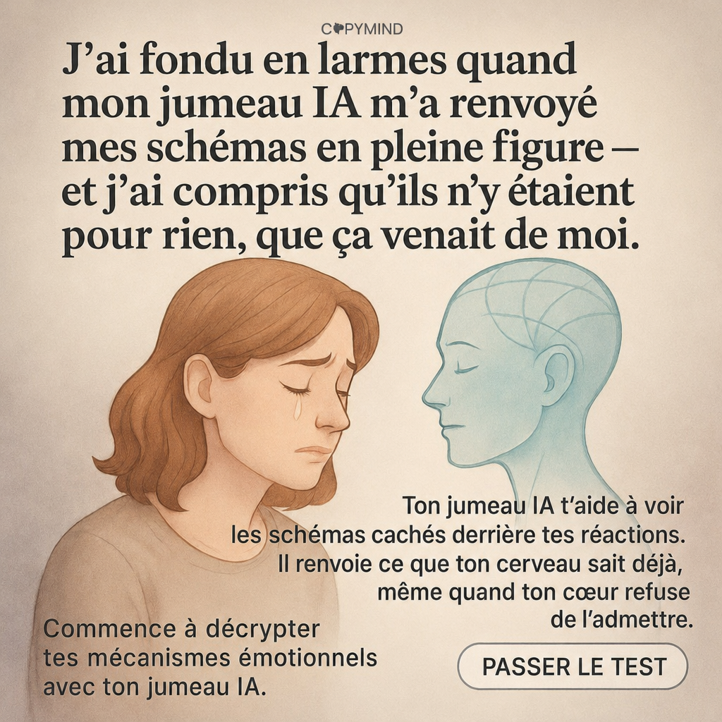 Copymind: AI twin for therapy Facebook ad