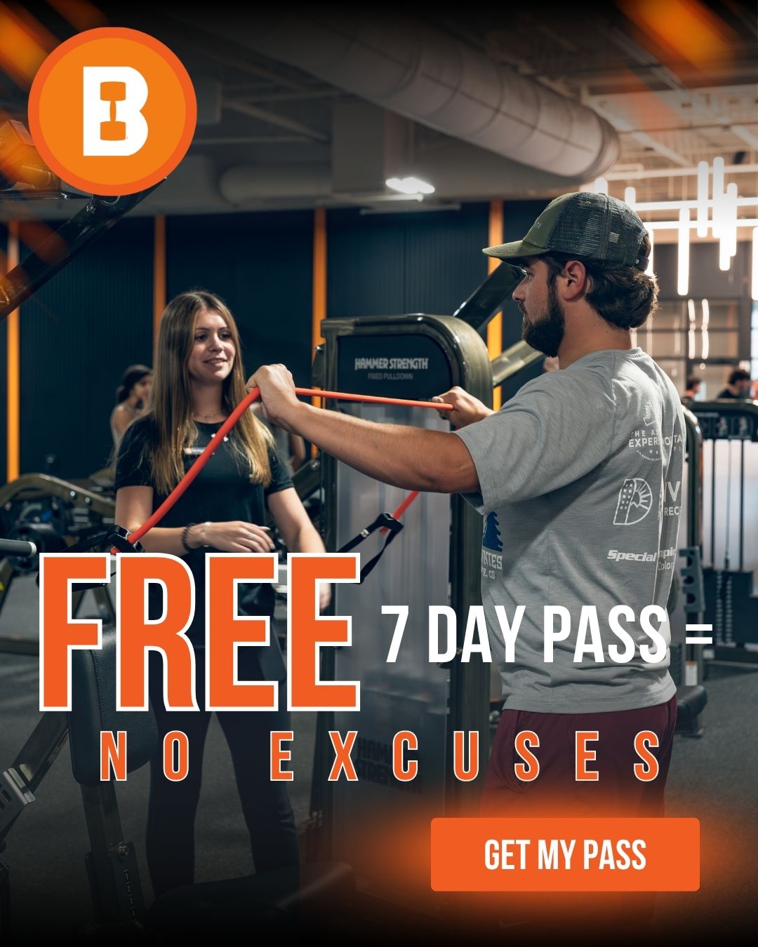 Best Fitness Facebook ad: Free Pass = Full Access