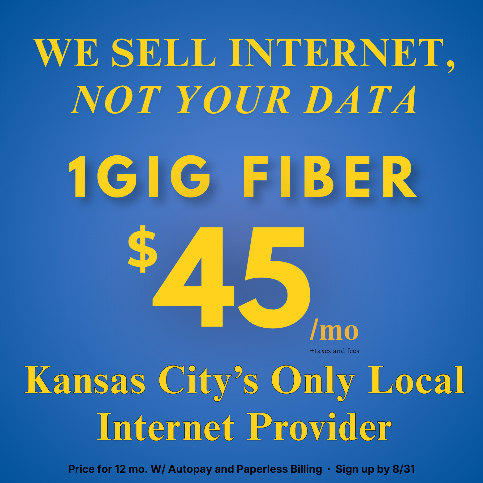 Everfast Fiber Facebook ad: Kansas City Deserves Affordable Fiber Internet