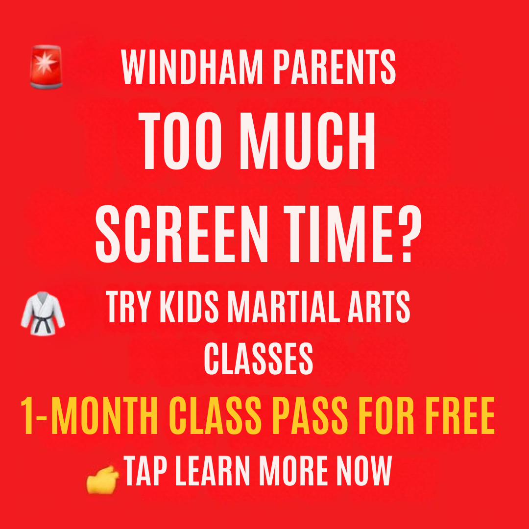 Karate International of Windham Facebook ad: Want a FREE 1-Month, Kids Martial Arts Class Pass?