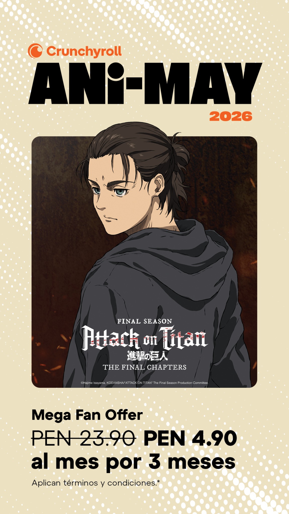Crunchyroll.la Facebook ad from May 8, 2026