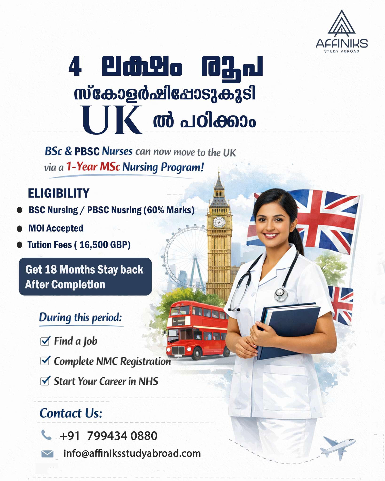 Affiniks Study Abroad Facebook ad: Chat with us