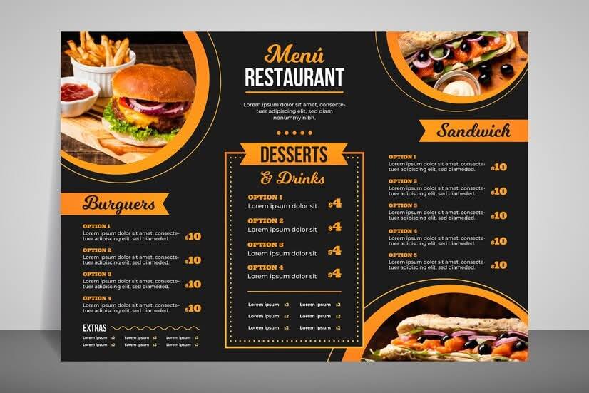 Xtreme Graphics Facebook ad: Get your menu design today!