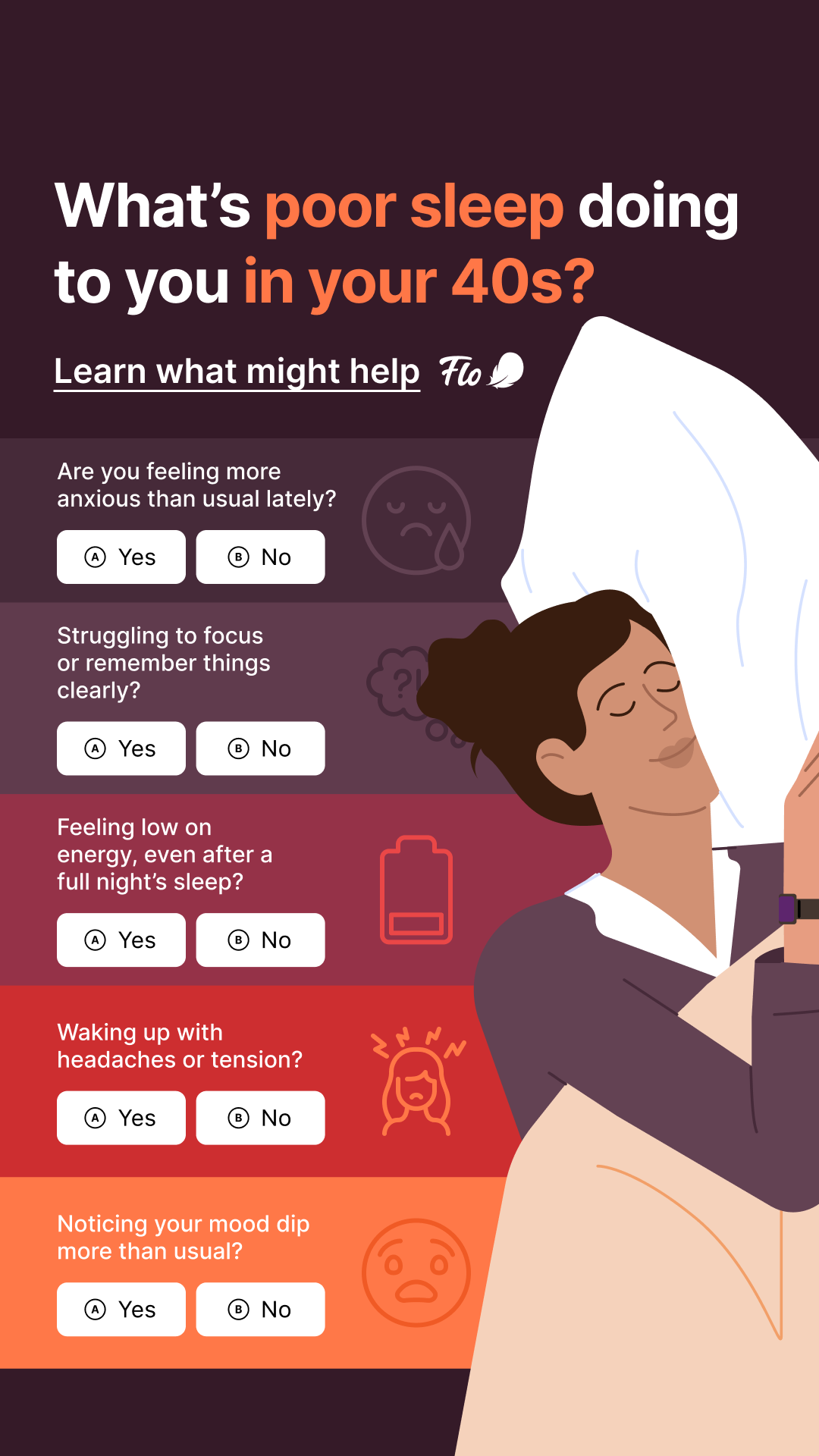 Flo Health App Facebook ad: Try Flo and never look back
