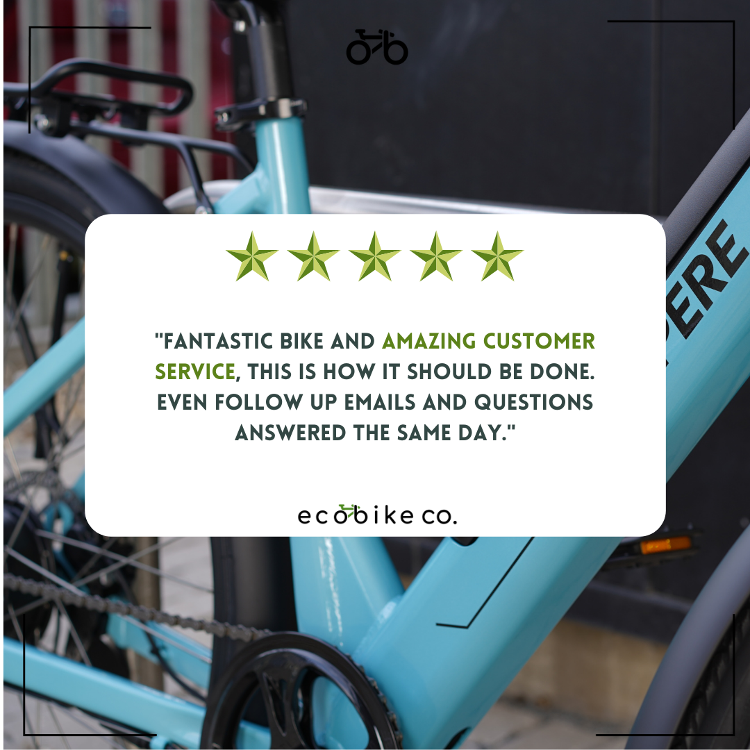 Eco Bike Co. Facebook ad: We are committed to 5 Star customer service.