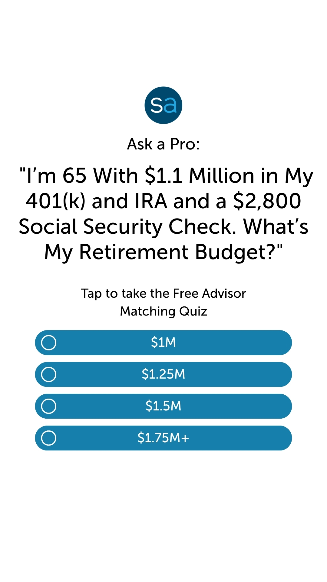 SmartAsset.com Facebook ad