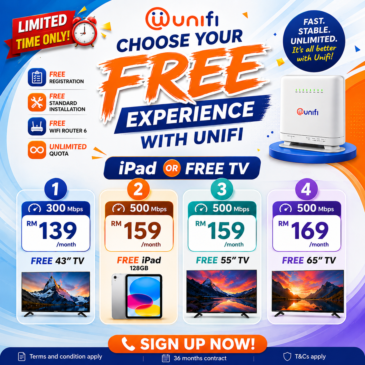 Unifi Fibre Registration Facebook ad