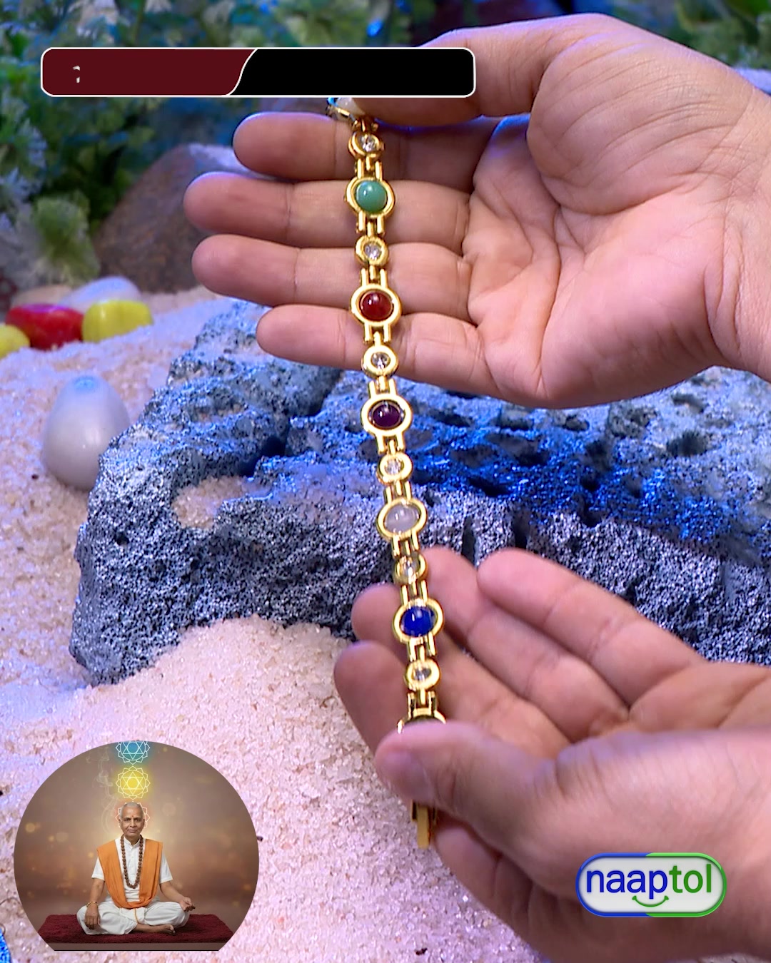 Jewellery & Watches Home 1 Facebook ad: Limited Time Offer: Golden Seven Chakra Bracelet, Just ₹299!