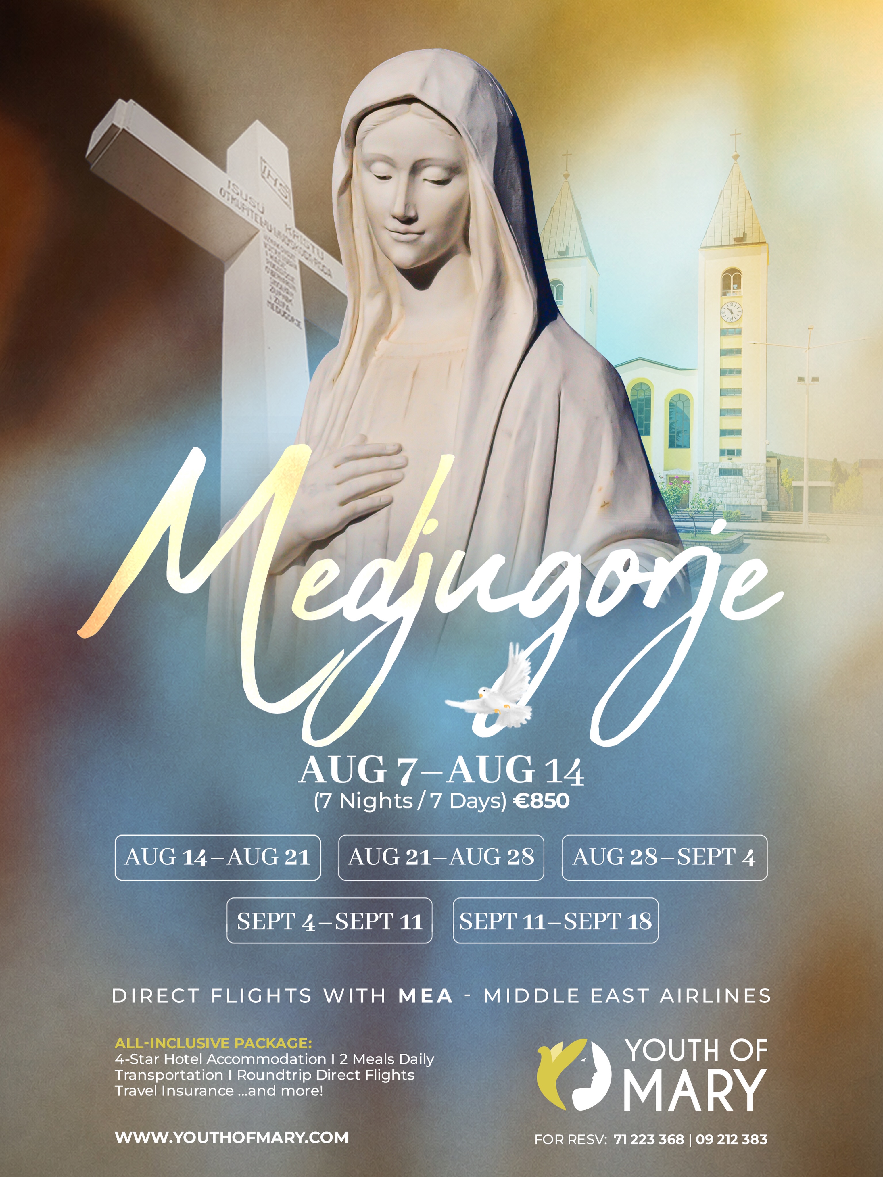 Youth Of Mary Facebook ad: Weekly Pilgrimages to Medjugorje with Youth of Mary