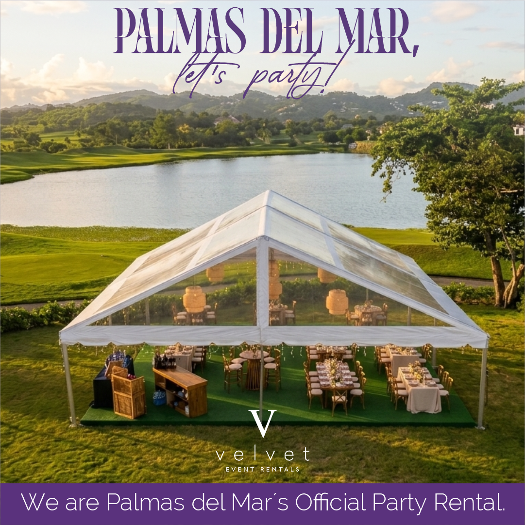 Velvet Event Rentals Facebook ad: We are Palmas del Mar's Official Party Rental!