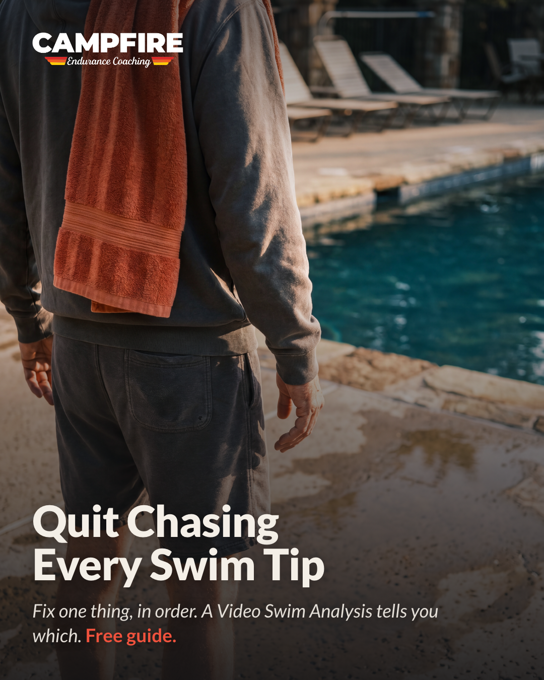 Campfire Endurance Coaching Facebook ad: Your Swim Has One Real Limiter