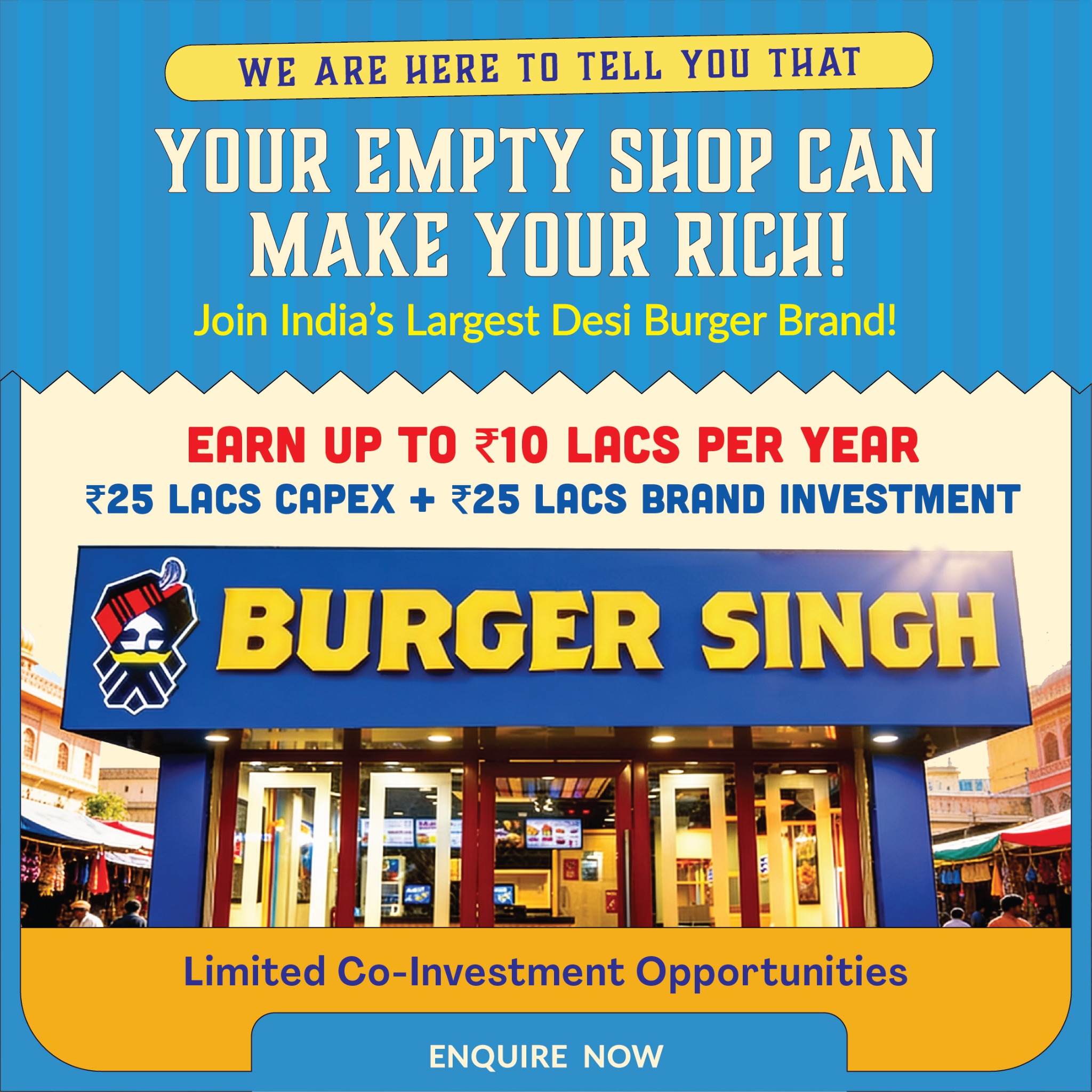 Burger Singh Facebook ad: Limited Franchise Opportunities with Burger Singh! Join a…