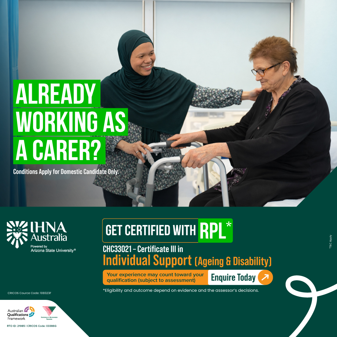 Institute of Health and Nursing Australia - IHNA Facebook ad: No More Training, RPL Now