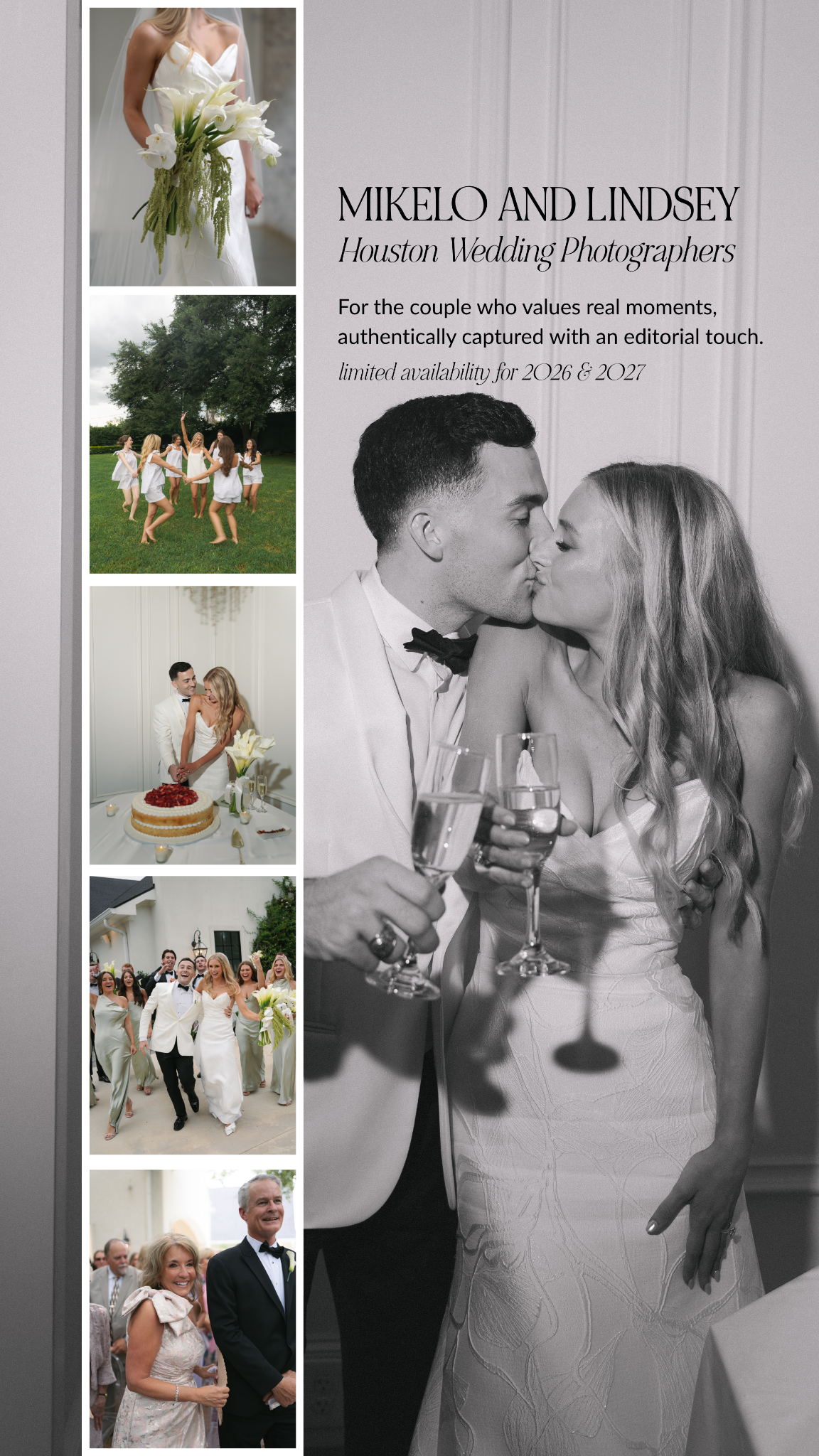 Mikelo and Lindsey Facebook ad: Houston Wedding Photographers for Distinct Venues