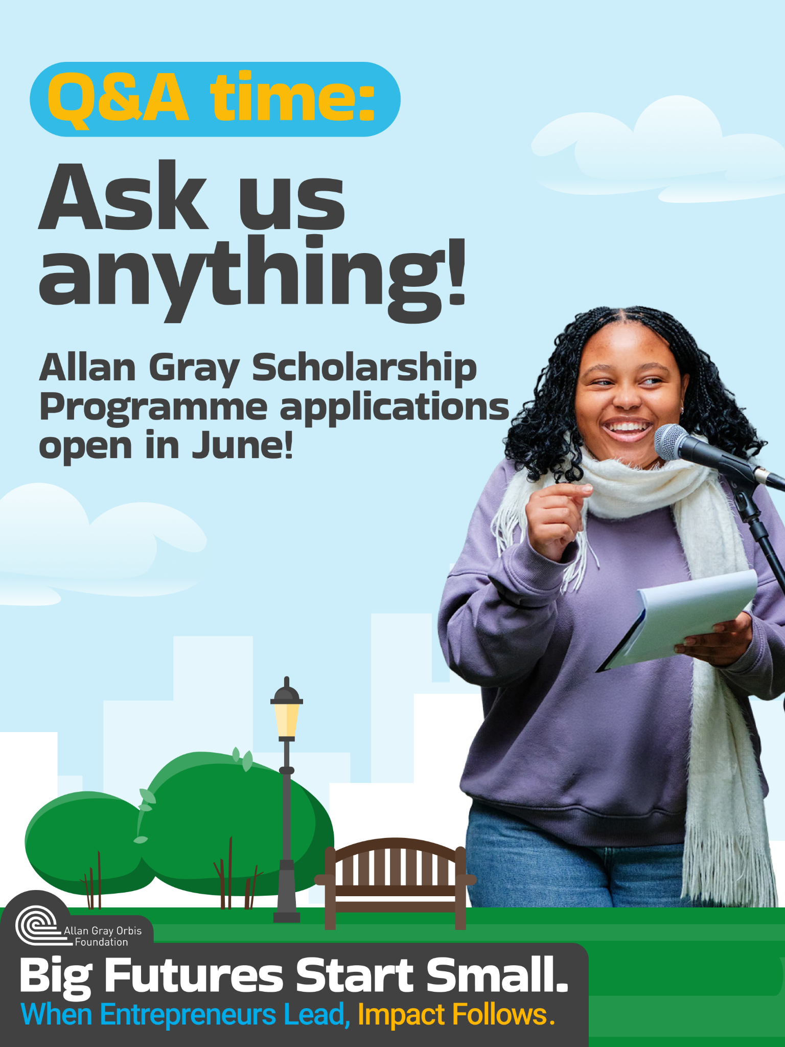 Allan Gray Orbis Foundation Facebook ad: Have questions? Ask us!