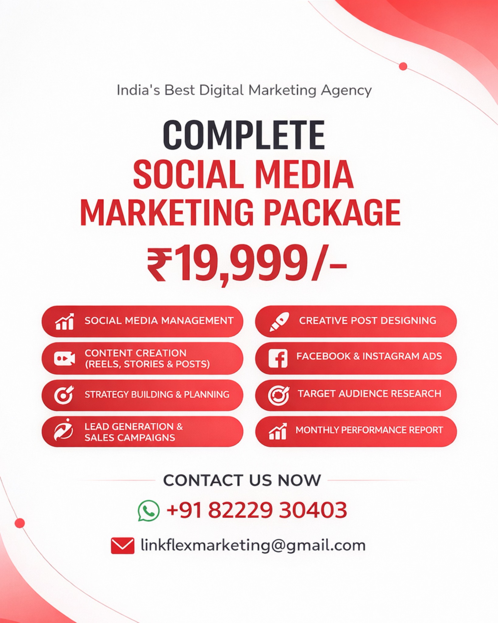 Linkflex Marketing agency Facebook ad: Agency-Level Social Media. Startup-Friendly Pricing.