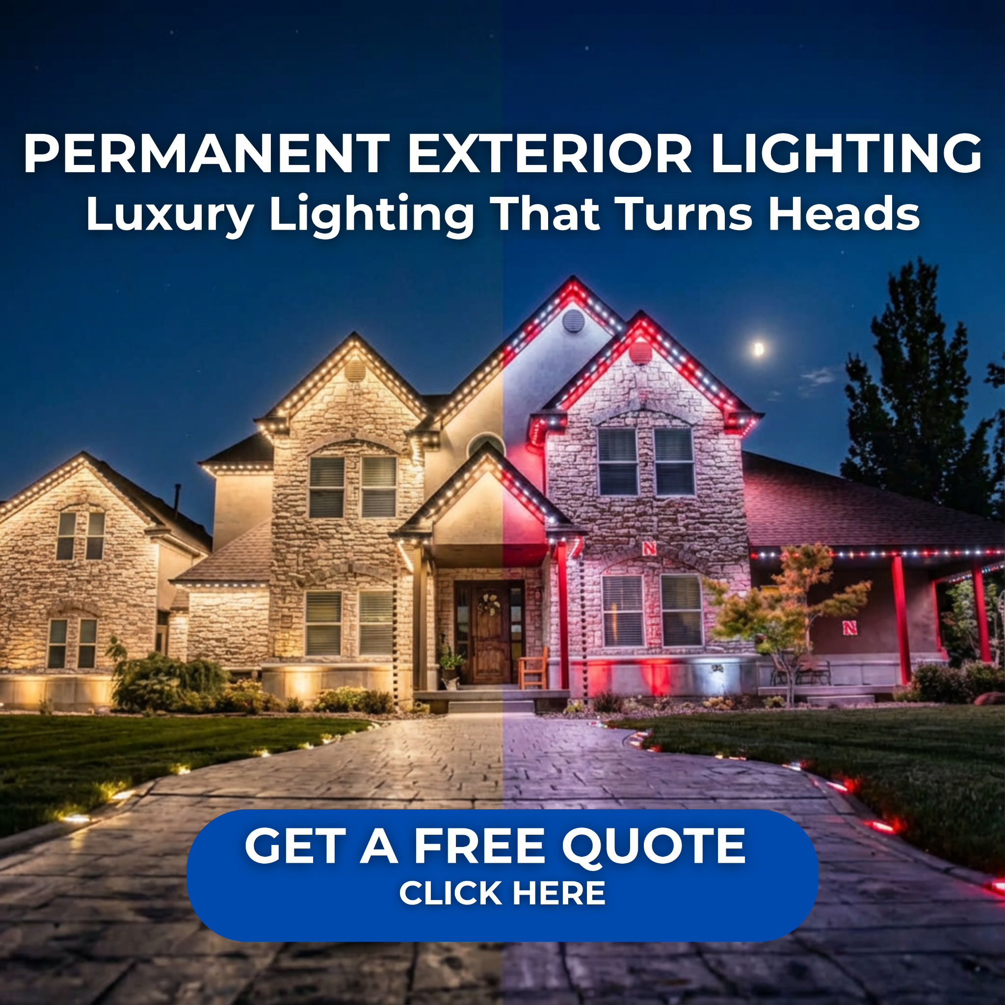 WhoDat Permanent Lighting Facebook ad: Transform Your Home's Exterior With Permanent Lighting