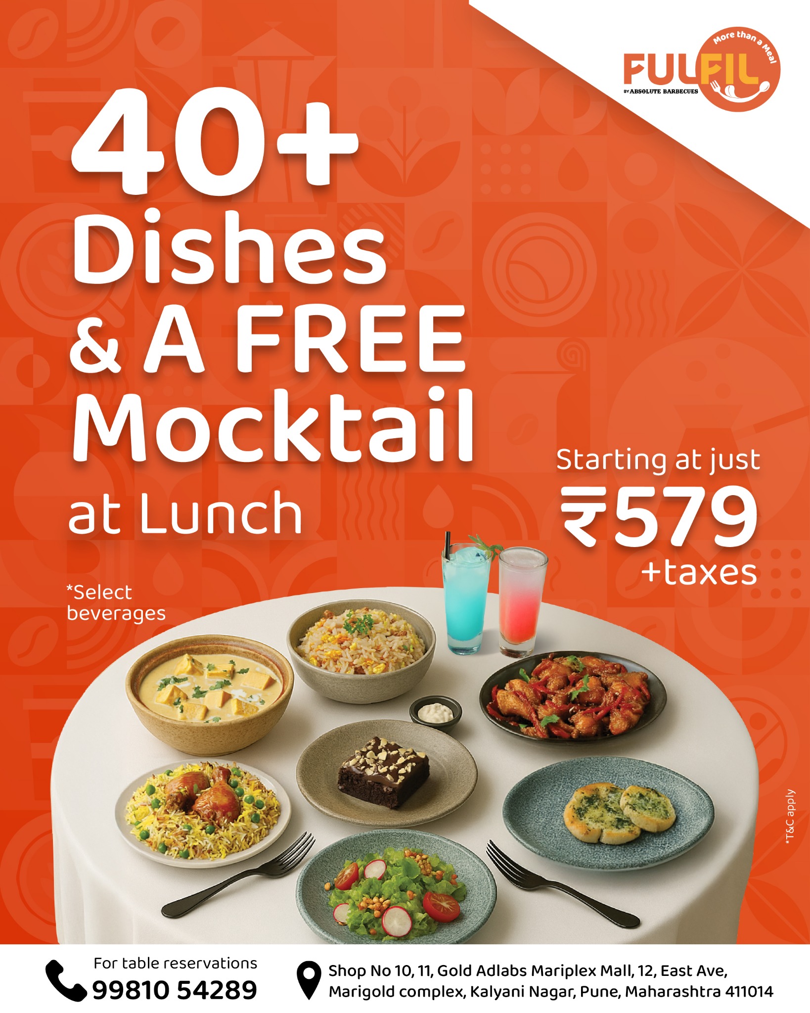 Fulfil -More than a meal Facebook ad: Free Mocktail + Buffet