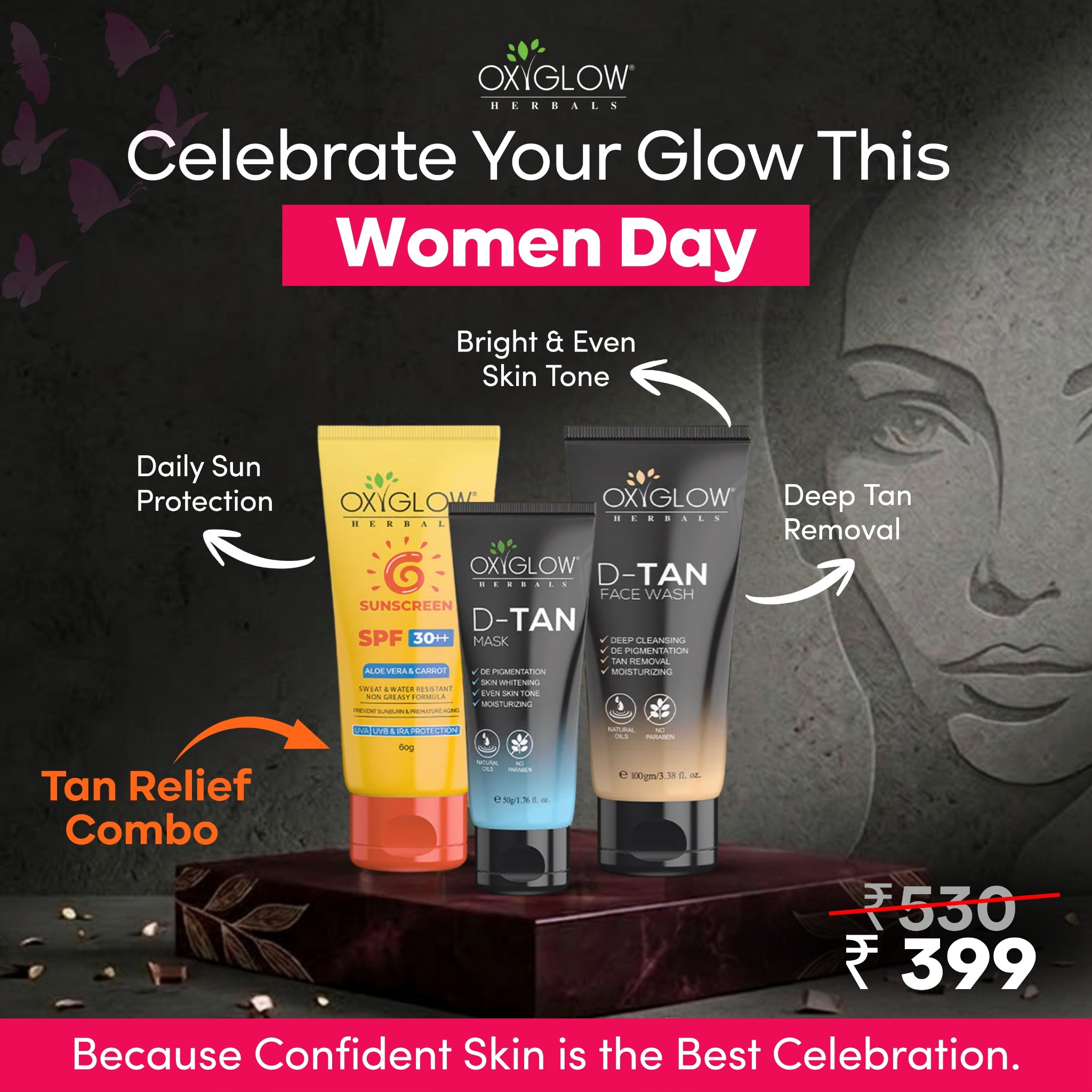 OxyGlow Cosmetics Facebook ad