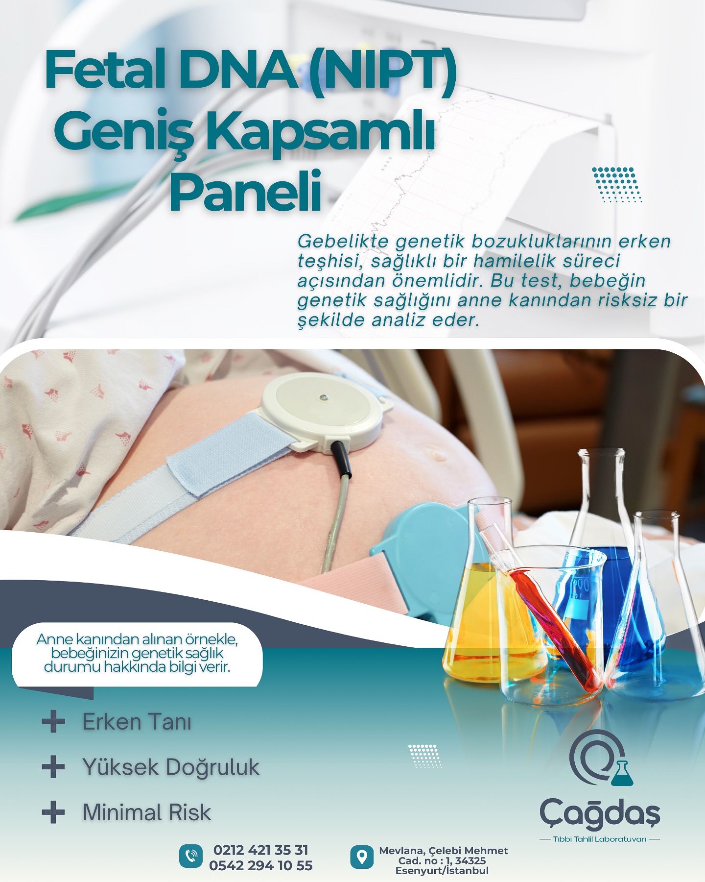 Çağdaş Laboratuvar Facebook ad: Fetal DNA (NIPT) Geniş Kapsamlı Paneli